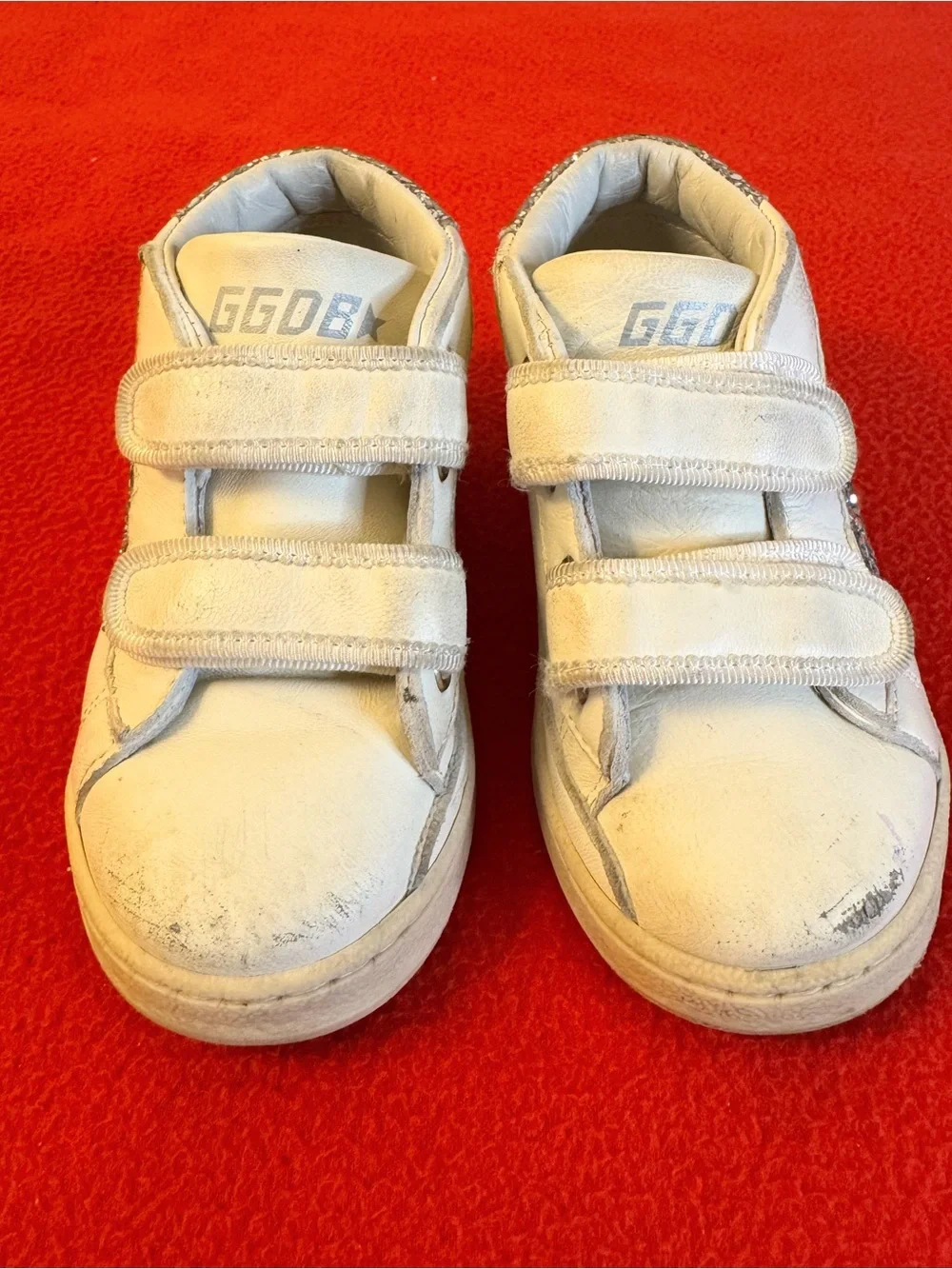 Golden Goose Girls June Sneakers Glitter Star Nappa Leather Size 25 Baby/Toddler